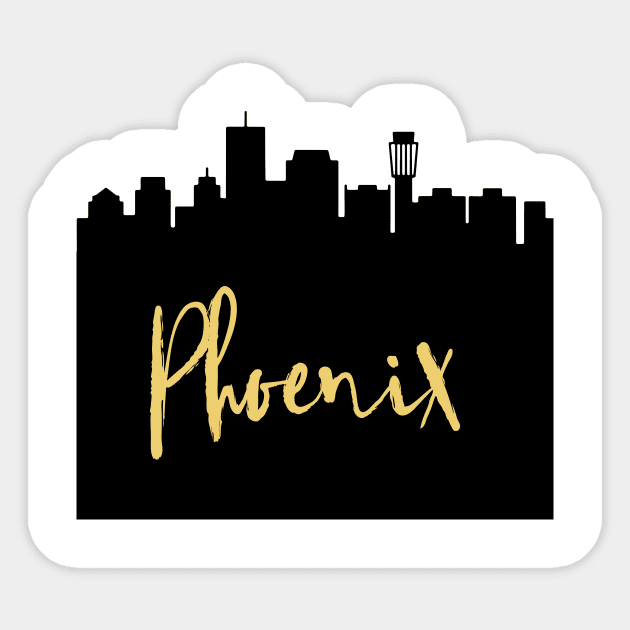 PHOENIX ARIZONA DESIGNER SILHOUETTE SKYLINE ART Sticker by deificusArt